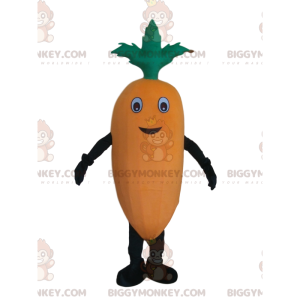 Giant orange carrot BIGGYMONKEY™ mascot costume, vegetable