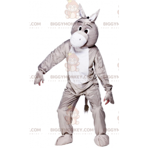 Grau-weißes Esel-BIGGYMONKEY™-Maskottchen-Kostüm -