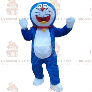 BIGGYMONKEY™ maskotdräkt av Doraemon, berömd manga blå och vit
