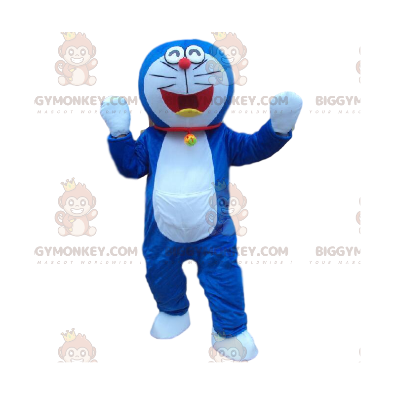 BIGGYMONKEY™ maskotti puku Doraemon, kuuluisa manga sininen ja