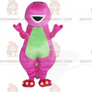 Costume da mascotte drago rosa e verde BIGGYMONKEY™ -
