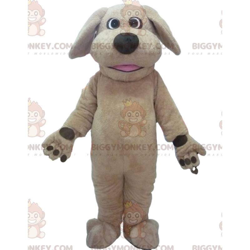 Costume de mascotte BIGGYMONKEY™ de chien beige, costume de Costume de mascotte BIGGYMONKEY™ de chien beige, costume de