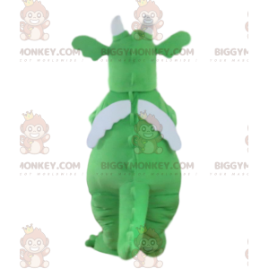 BIGGYMONKEY™ maskotdräkt grön och vit drake