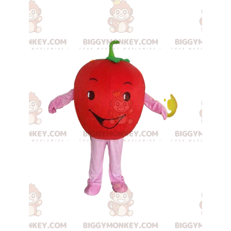 Traje de mascote de tomate vermelho gigante BIGGYMONKEY™ Traje de mascote de tomate vermelho gigante BIGGYMONKEY™
