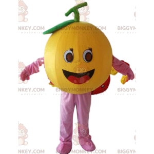 BIGGYMONKEY™ maskotdräkt jätteapelsin, rund fruktdräkt, citrus