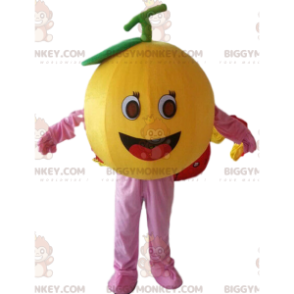 Στολή μασκότ BIGGYMONKEY™ Giant Orange, Στρογγυλή στολή φρούτων, Εσπεριδοειδή - Μασκότ φρούτων - BiggyMonkey.com
