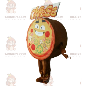 Giant pizza BIGGYMONKEY™ mascot costume, pizzeria costume –