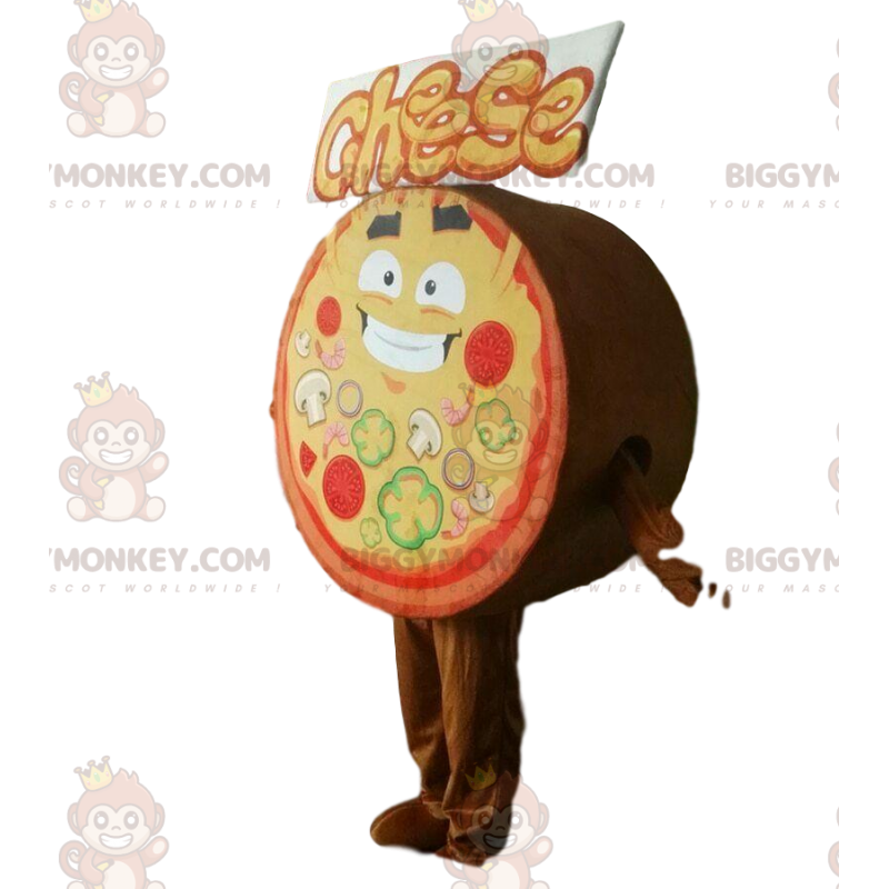 Giant pizza BIGGYMONKEY™ mascot costume, pizzeria costume - Giant pizza BIGGYMONKEY™ mascot costume, pizzeria costume -