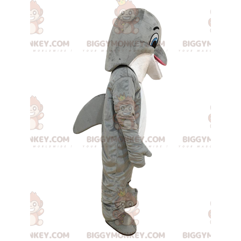 BIGGYMONKEY™ costume da mascotte delfino grigio e bianco BIGGYMONKEY™ costume da mascotte delfino grigio e bianco