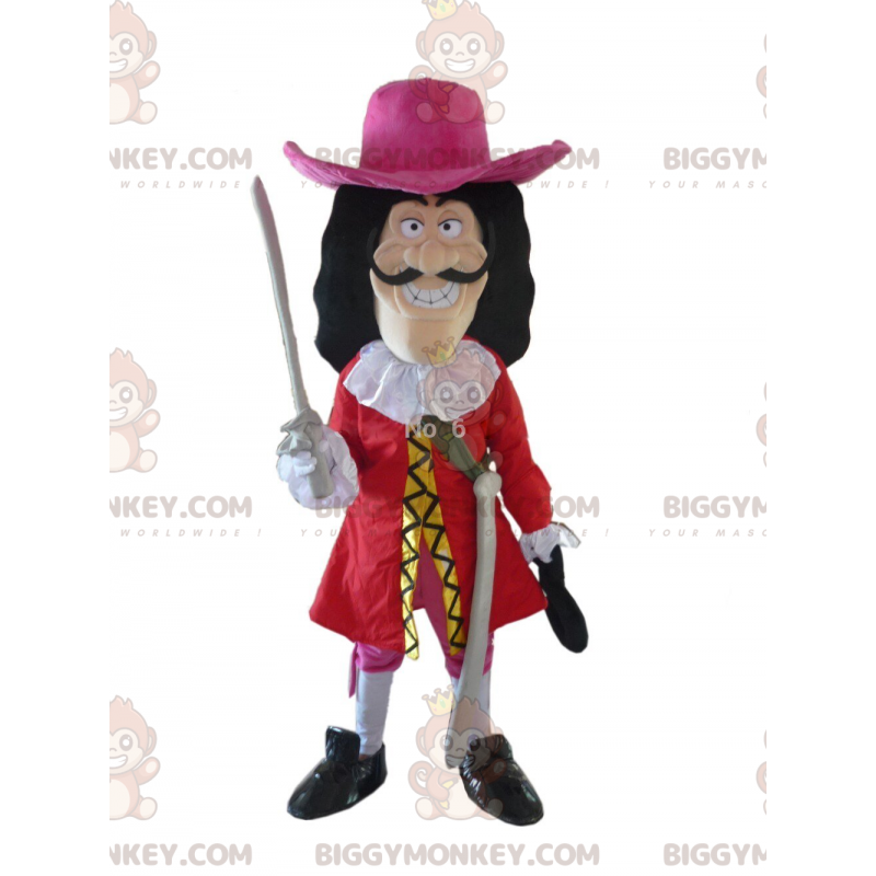 Kostým maskota BIGGYMONKEY™ kapitána Hooka, slavného piráta z