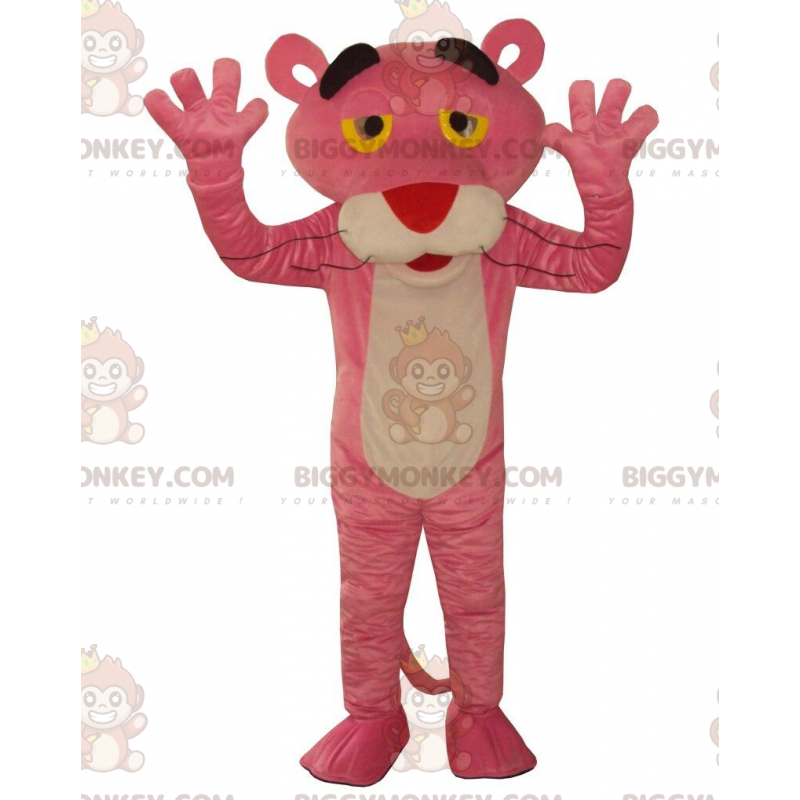 Beroemd stripfiguur BIGGYMONKEY™ Pink Panther-mascottekostuum -