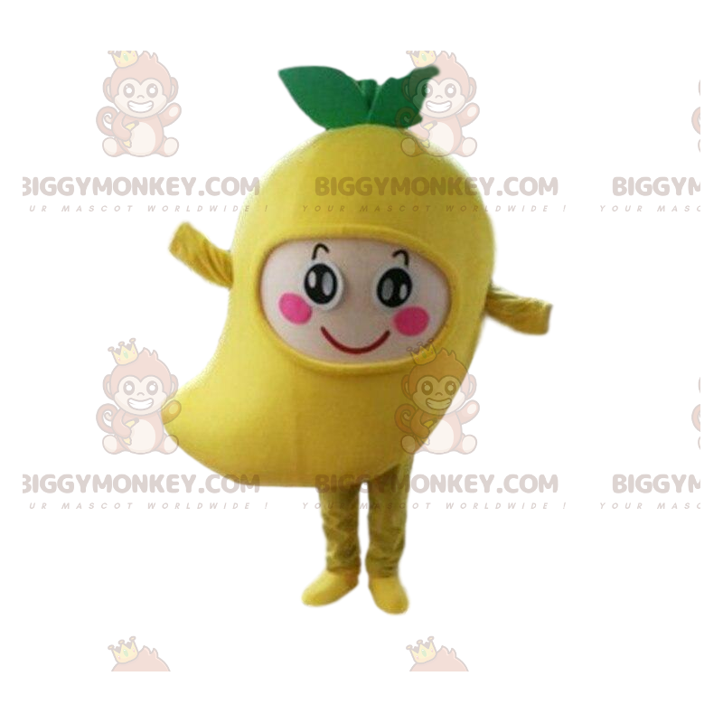 Kostým maskota Giant Mango BIGGYMONKEY™, kostým žlutého exotického ovoce - Ovocný maskot - BIGGYMONKEY_09598 - BiggyMonkey.com