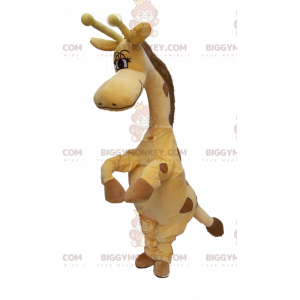 Disfraz de mascota de jirafa amarilla y marrón BIGGYMONKEY™ -