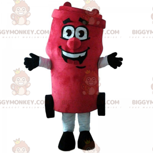 Giant Red Trash Bin BIGGYMONKEY™ Mascot Costume, Dumpster