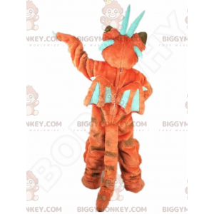 Oranje draak BIGGYMONKEY™ mascotte kostuum, oranje schepsel
