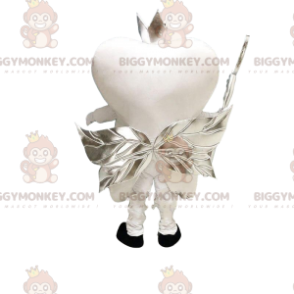 BIGGYMONKEY™ Μασκότ Κοστούμι Λευκό Δόντι με Ασημένια Φτερά