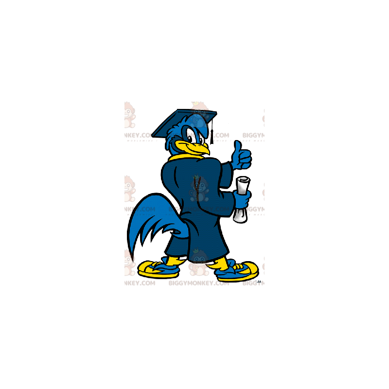 Uusi Graduate Bluebird BIGGYMONKEY™ maskottiasu - Lintu maskotti - BIGGYMONKEY_01082 - BiggyMonkey.com