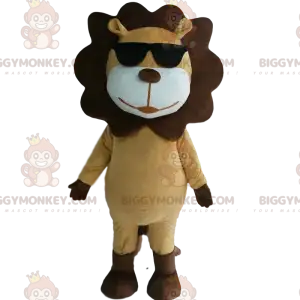 BIGGYMONKEY™ Mascot Costume of Tan and Brown Lion with