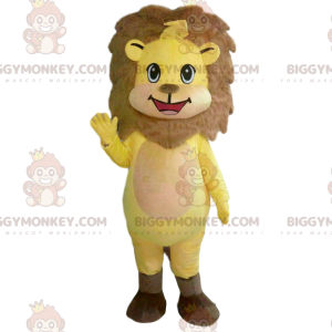 BIGGYMONKEY™ mascot costume of yellow and brown lion cub