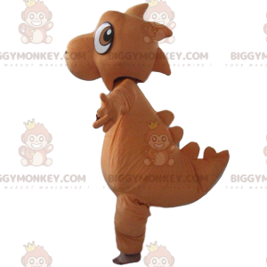 Traje de mascote BIGGYMONKEY™ de dinossauro laranja e branco