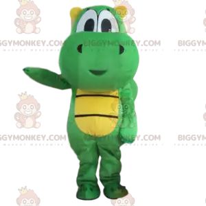 BIGGYMONKEY™ maskottiasu vihreä ja keltainen lohikäärme, vihreä