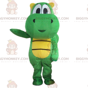 Disfraz de mascota BIGGYMONKEY™ dragón verde y amarillo