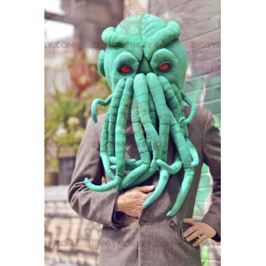 Very Realistic Green Octopus Head BIGGYMONKEY™ Mascot Costume -