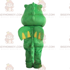 Disfraz de mascota BIGGYMONKEY™ dragón verde y amarillo, disfraz de dinosaurio verde - Mascota del dragón - BiggyMonkey.com