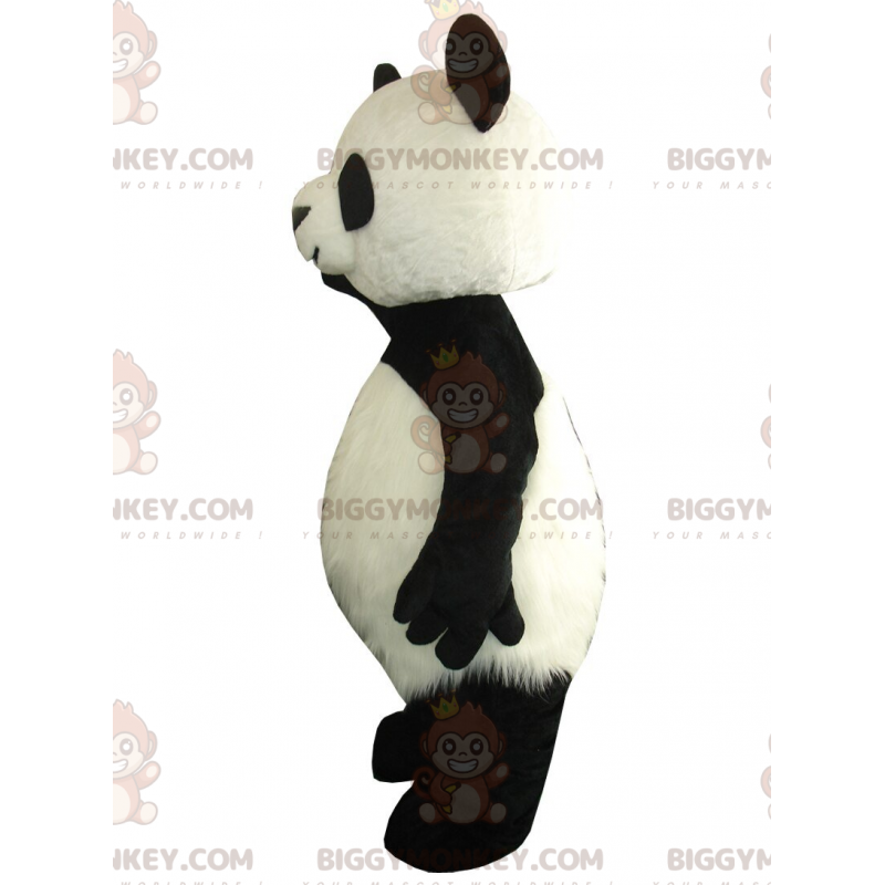Jättipanda BIGGYMONKEY™ maskottiasu, jättiläinen mustavalkoinen Jättipanda BIGGYMONKEY™ maskottiasu, jättiläinen mustavalkoinen