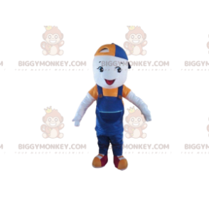 Liten pojke BIGGYMONKEY™ maskotdräkt, barndräkt med keps -