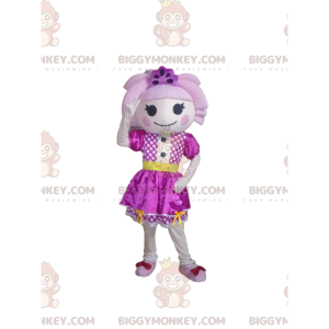 Lilla pige BIGGYMONKEY™ maskotkostume, farverigt dukkekostume -