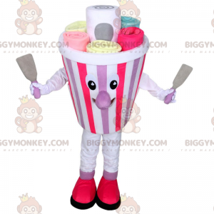Kostým maskota BIGGYMONKEY™ zmrzlinový hrnec, kostým zmrzliny z