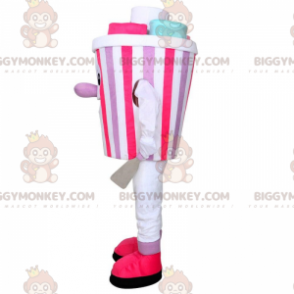 Ice cream pot BIGGYMONKEY™ mascot costume, frosted plancha ice