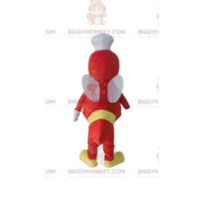 Punainen mehiläinen BIGGYMONKEY™ maskottiasu hatulla, mehiläisasu - Mehiläisten maskotit - BIGGYMONKEY_09628 - BiggyMonkey.com