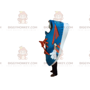 Traje de mascote BIGGYMONKEY™ Puma basquete, azul e laranja