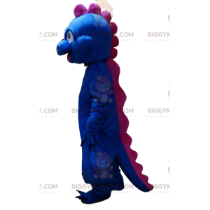 Blue and pink dinosaur BIGGYMONKEY™ mascot costume, dragon