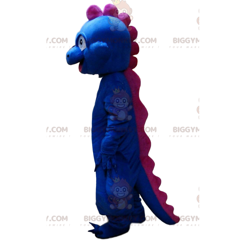 Disfraz de mascota de dinosaurio azul y rosa BIGGYMONKEY™ Disfraz de mascota de dinosaurio azul y rosa BIGGYMONKEY™