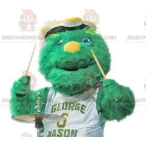 Costume mascotte BIGGYMONKEY™ mostro verde tutto peloso -