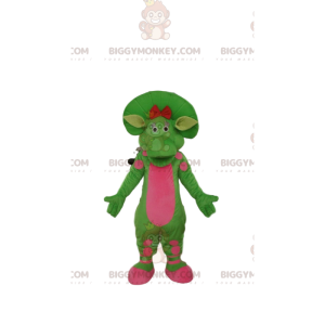 Costume de mascotte BIGGYMONKEY™ de dinosaure vert et rose