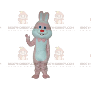 Różowo-biały Królik Kostium Maskotka BIGGYMONKEY™, Kostium