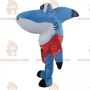 BIGGYMONKEY™ Great Blue and White Shark Mascot Costume, Fun