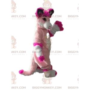 Kostým maskota BIGGYMONKEY™ huskyho, růžové lišky a růžového