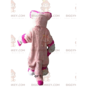 Traje de mascote BIGGYMONKEY™ de husky, raposa rosa, fantasia