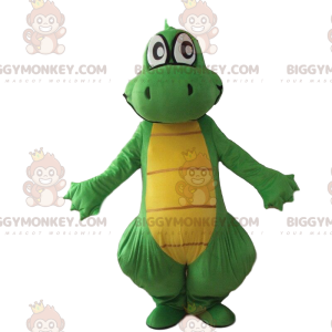 BIGGYMONKEY™ mascottekostuum groene en gele draak, reuze