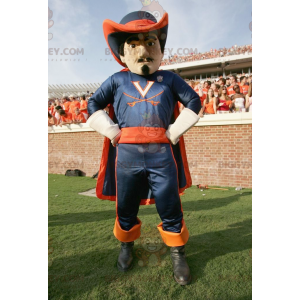 Blue and Orange Musketeer BIGGYMONKEY™ Mascot Costume -