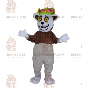 Disfraz de mascota BIGGYMONKEY™ del rey Julián, famoso lémur de