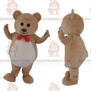 Meget sød brun bjørn BIGGYMONKEY™ maskot kostume, beige bamse