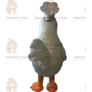 Traje de mascote BIGGYMONKEY™, galinha branca gigante, fantasia de caçarola, frango - BiggyMonkey.com