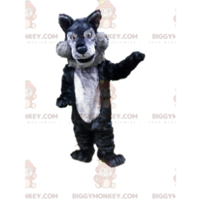 BIGGYMONKEY™ mascot costume of gray and black wolf, wolf costume, wild animal - Wolf Mascots - BiggyMonkey.com