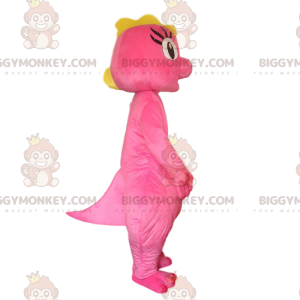 Costume de mascotte BIGGYMONKEY™ de dinosaure rose et jaune